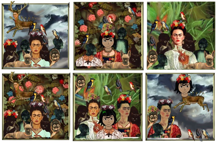 Collagen aus Frida Kahlos Selbstporträts